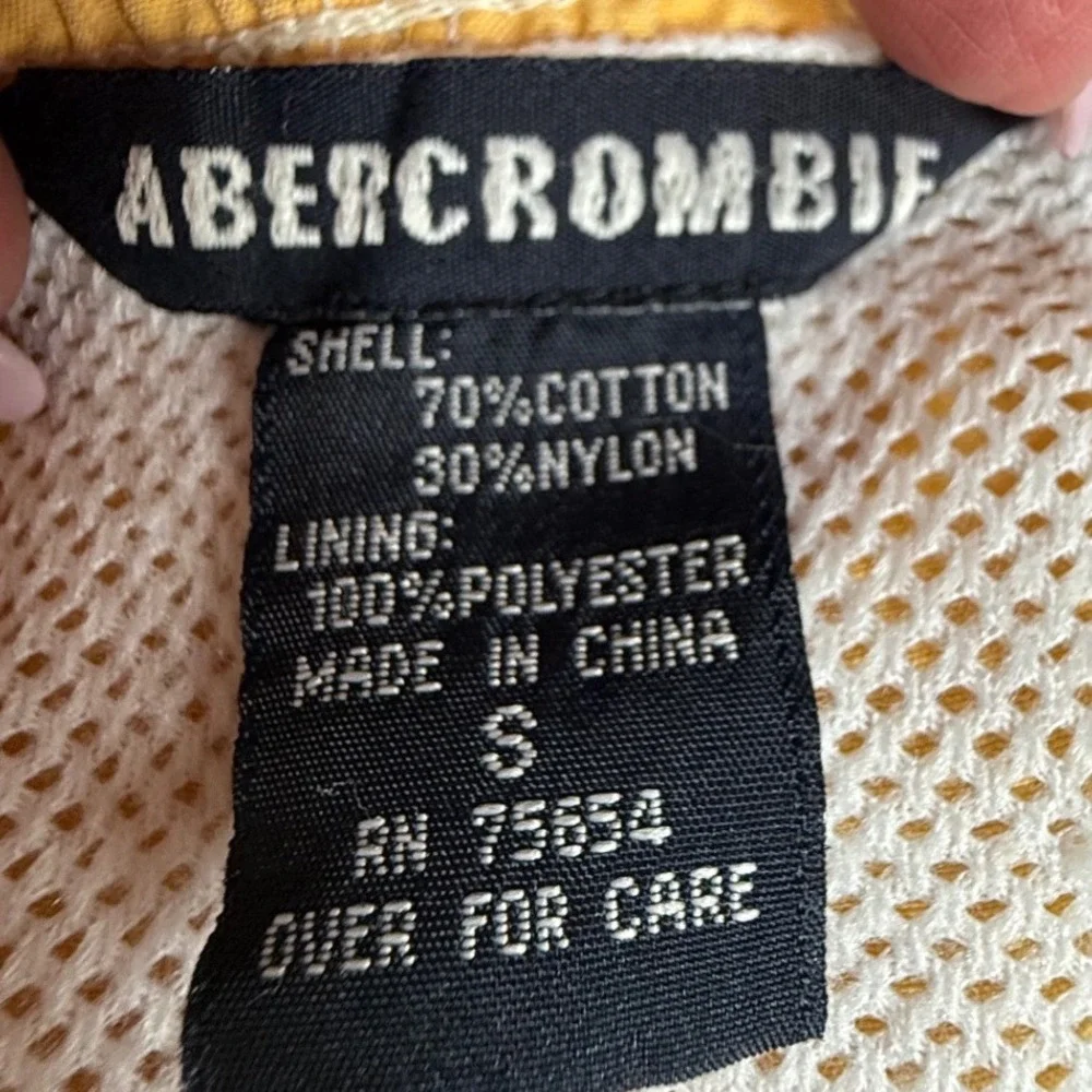 Abercrombie & Fitch Mens Vintage Cargo Board‎ Shorts Tan Navy Stripe Size S
